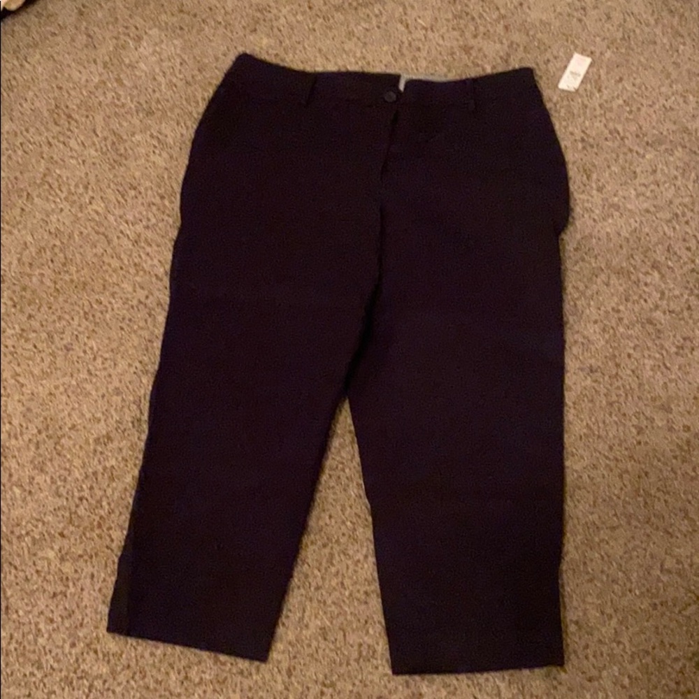 Talbots Perfect Skimmer Navy blue cropped pants 14